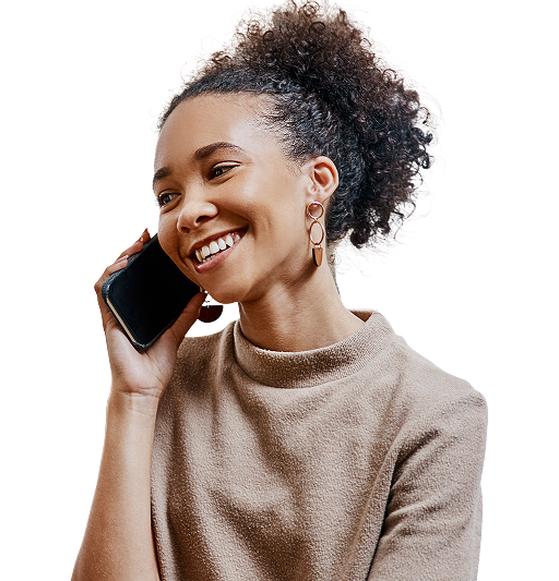 Professional woman on phone smiling